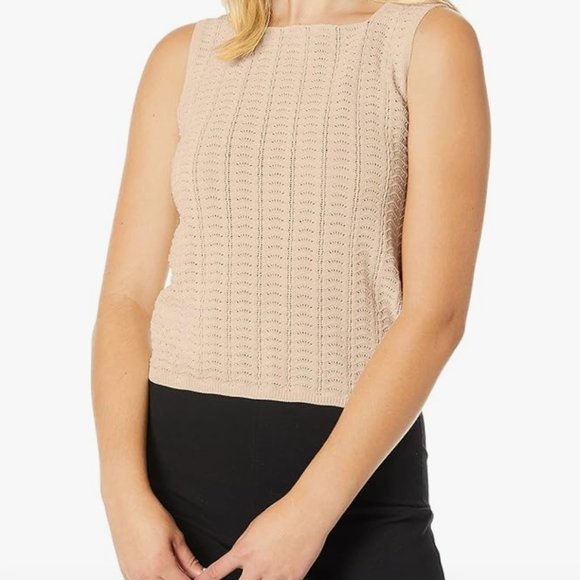 Theory Crochet Top Minimalist Quiet Luxury Coastal Cottagecore - Picture 2 of 12